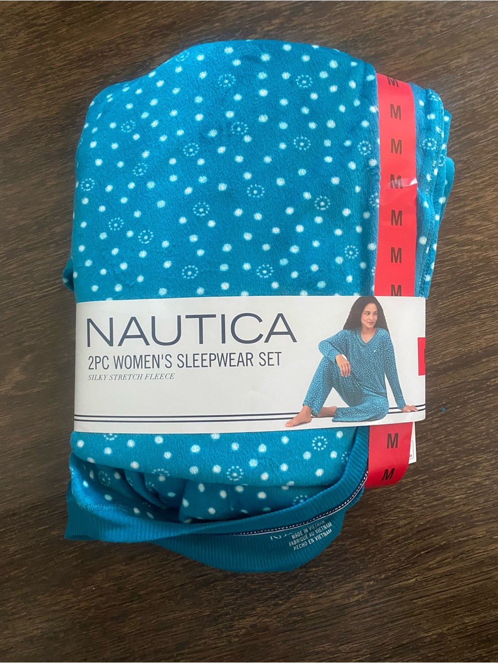 Nautica Women's Two-Piece Sleepwear Set - Teal with White Dot
